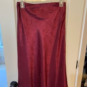 Red silk skirt